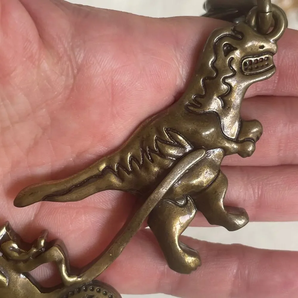 RARE Coach Rexy Horse & Carriage Bag Charm 24011 | Brass Dinosaur